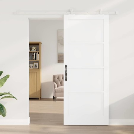 Porte coulissante avec kit de matériel 'ORKDAL'Bois massif blanc de pin 