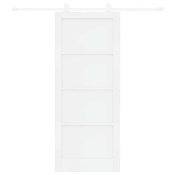 Porte coulissante avec kit de matériel 'ORKDAL'Bois massif blanc de pin 