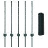 Poteaux de Clôture 5 pcs U-Channel Vert 80 cm Acier 