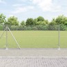 Clôture avec poteaux Argent 1 x 50 m Acier recouvert de PVC 