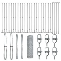 Clôture avec poteaux Argent 1 x 50 m Acier recouvert de PVC 