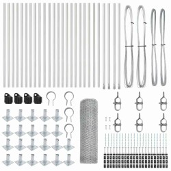 Clôture avec poteaux Argent 1 x 50 m Acier recouvert de PVC 