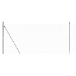 Clôture avec poteaux Argent 1 x 50 m Acier recouvert de PVC 