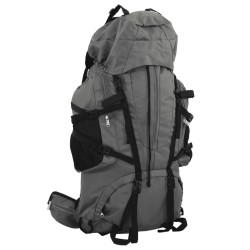 Sac à dos de randonnée gris 80 L tissu oxford 