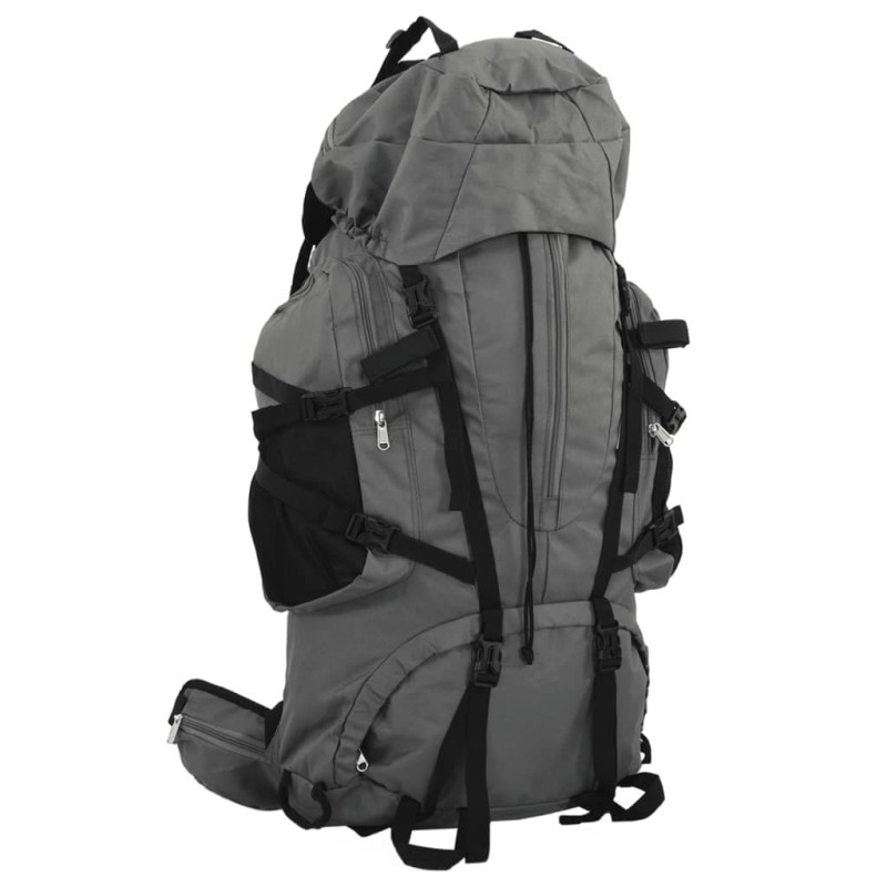 Sac à dos de randonnée gris 80 L tissu oxford 