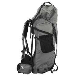 Sac à dos de randonnée gris 80 L tissu oxford 