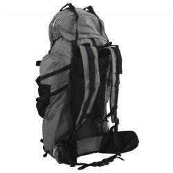 Sac à dos de randonnée gris 80 L tissu oxford 