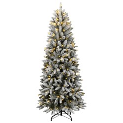 Sapin de Noël artificiel 150 LED et flocon de neige 120 cm 