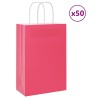 Sacs en papier 50 pcs avec poignées rose 21x11x31 cm 