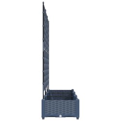 Jardinière avec treillis 3 pcs Grise 120x40x125,5 cm 
