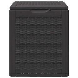 Boîte de rangement de jardin 90 L Noir PP Rotin 