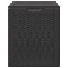 Boîte de rangement de jardin 90 L Noir PP Rotin 