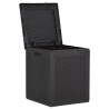 Boîte de rangement de jardin 90 L Noir PP Rotin 