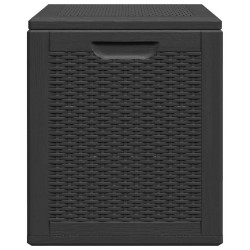Boîte de rangement de jardin 90 L Noir PP Rotin 
