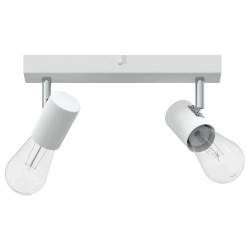 Projecteur plafond 2 voies réglable blanc E27 