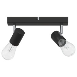 Projecteur de plafond 2 voies ajustable noir E27 