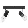 Projecteur de plafond 2 voies ajustable noir E27 