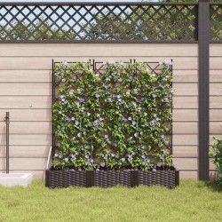 Jardinière de Jardin avec Treillis 3 pcs Marron 120x40x125.5 cm 