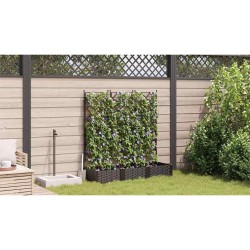 Jardinière de Jardin avec Treillis 3 pcs Marron 120x40x125.5 cm 