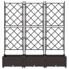 Jardinière de Jardin avec Treillis 3 pcs Marron 120x40x125.5 cm 