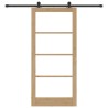 Porte Coulissante avec Quincaillerie 'ORKDAL'en Bois Massif et Verre 