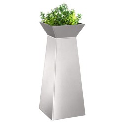 Jardinières pilier de jardin , 2 pièces avec bol, 40x40x100 cm, en acier inoxydable. 