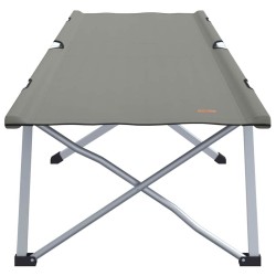 Lit de camping pliable avec sac de transport, gris, en tissu Oxford 600D. 