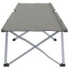 Lit de camping pliable avec sac de transport, gris, en tissu Oxford 600D. 