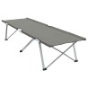 Lit de camping pliable avec sac de transport, gris, en tissu Oxford 600D. 