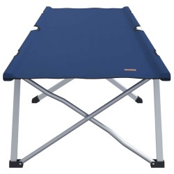 Lit de camping pliable avec sac de transport bleu en tissu Oxford 600D 