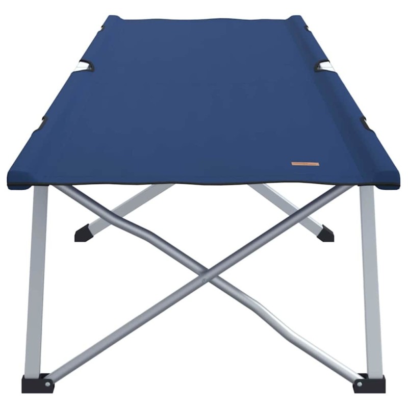 Lit de camping pliable avec sac de transport bleu en tissu Oxford 600D 