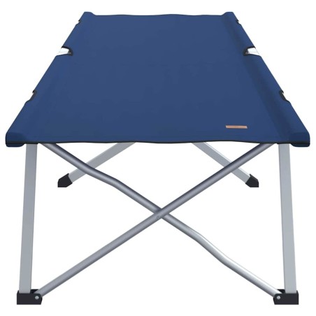 Lit de camping pliable avec sac de transport bleu en tissu Oxford 600D 