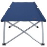 Lit de camping pliable avec sac de transport bleu en tissu Oxford 600D 