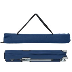 Lit de camping pliable avec sac de transport bleu en tissu Oxford 600D 