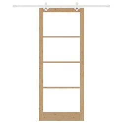 Ensemble de porte coulissante avec matériel 93x232 cm en bois massif de pin 