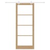 Ensemble de porte coulissante avec matériel 93x232 cm en bois massif de pin 