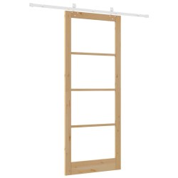 Ensemble de porte coulissante avec matériel 93x232 cm en bois massif de pin 