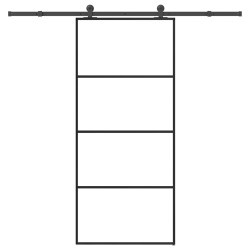 Porte coulissante avec kit de quincaillerie 90x205 cm Verre ESG 
