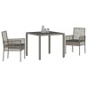 Ensemble de salle à manger pour jardin 3 pcs Gris 