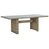 Table à manger Marron 200x100x74 cm Verre et résine tressée 