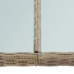 Table à manger Marron 200x100x74 cm Verre et résine tressée 
