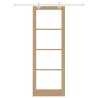 Porte coulissante avec ensemble de quincaillerie 83x232 cm Bois massif Pin 