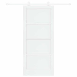 Porte coulissante avec quincaillerie blanche 86x198,5 cm bois massif pin 