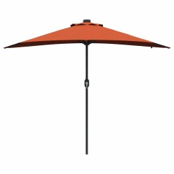 Parasol de jardin Couleur terre cuite 294 x 150 x 223 cm tissu 