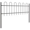 Clôture de jardin gris avec arceau, 8,5x0,6 m en acier 