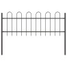 Clôture de jardin gris avec arceau, 8,5x0,6 m en acier 