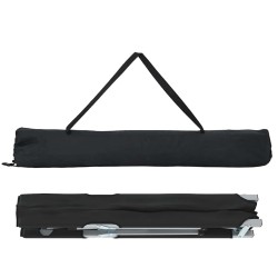 Lit de camping pliant avec sac de transport, noir, en toile Oxford 600D 