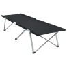 Lit de camping pliant avec sac de transport, noir, en toile Oxford 600D 