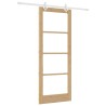 Porte coulissante avec kit de quincaillerie 83x211 cm en bois massif de pin 
