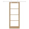 Porte coulissante avec kit de quincaillerie 83x211 cm en bois massif de pin 